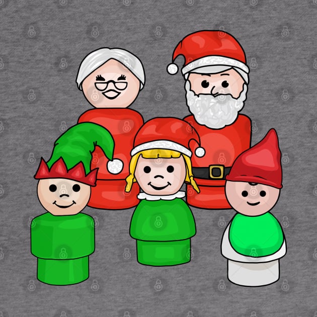 Santa, Mrs Claus, and 3 Little Elves by Slightly Unhinged